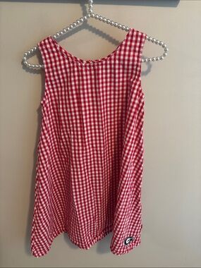 Garb Girls Georgia Bulldogs Dress XL Red White Gingham Plaid Sleeveless UGA